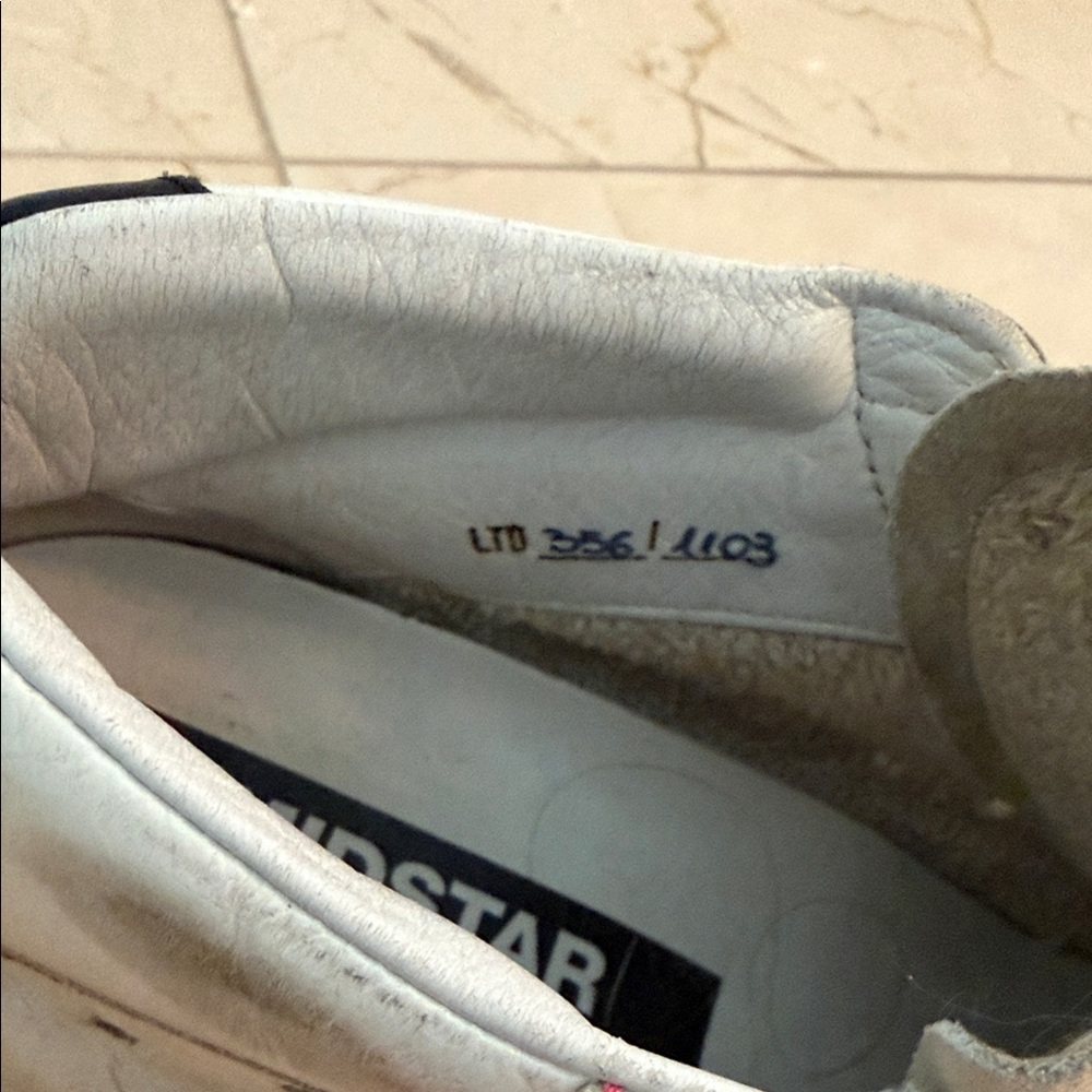 Golden Goose White and Pink High-Top Sneakers with Gold Star - Picture 5 of 8